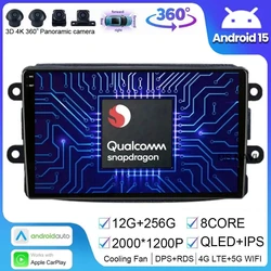 Android 15 For Renault Dacia LOGAN sandero Duster Lodgy Lada Xray Captur Dokker Car Radio Multimedia Navigation Video Player GPS