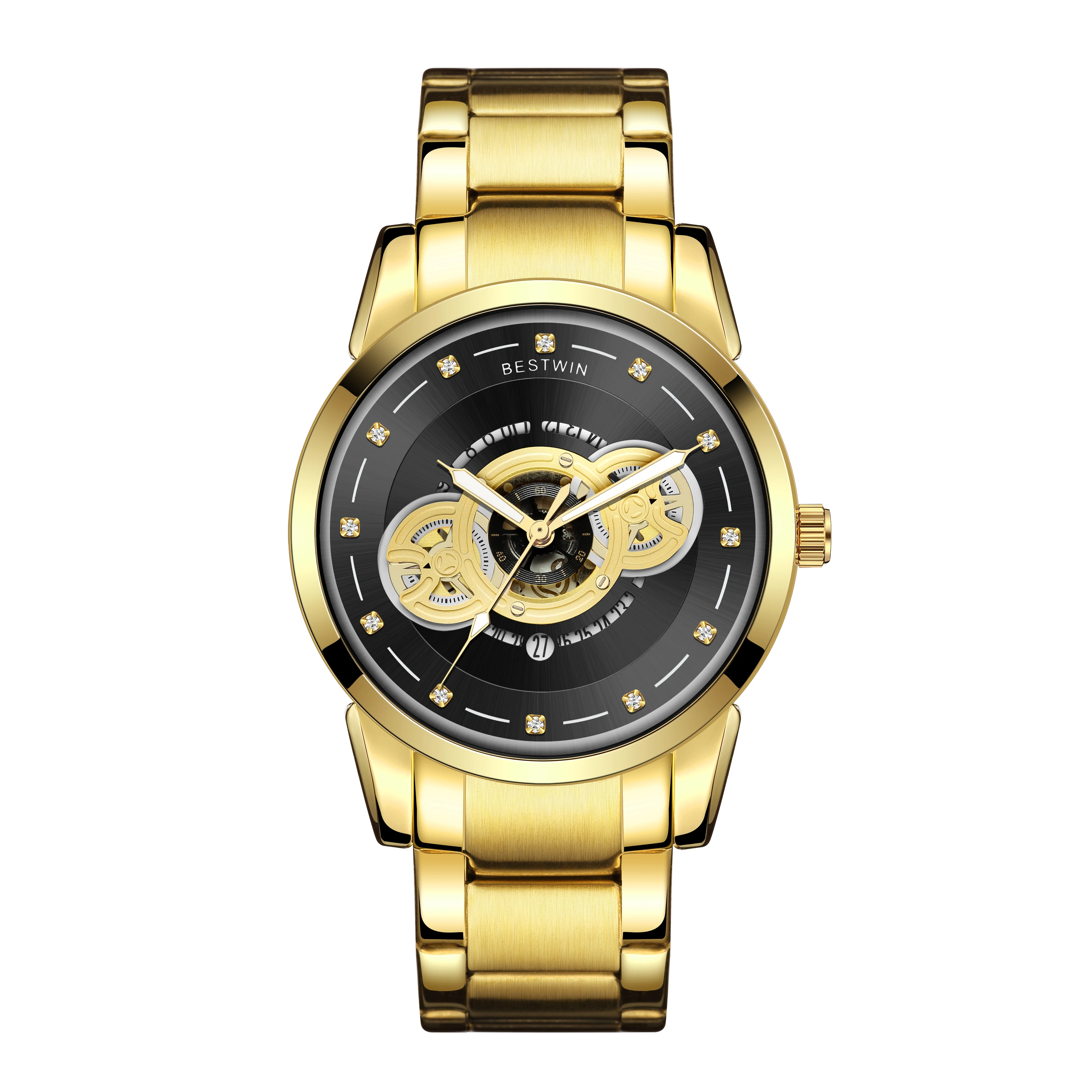 Orologi da uomo Fashion Top Brand BESTWIN Luxury Business orologio al quarzo da uomo Casual orologio impermeabile quadrante lucido Relogio Masculino