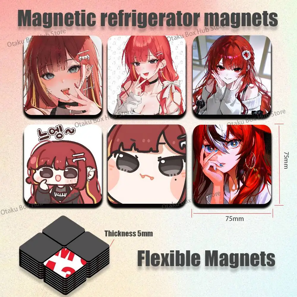 

A-Akane L-Lize virtual Singer Cute Cartoon Anime Refrigerator Magnets Soft Magnetic Heat Transfer Refrigerator Magnets Gift