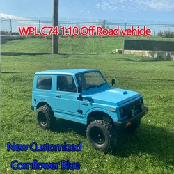 Centáurea Azul Escalada Carro Brinquedo, Controle Remoto, Veículo Off-Road, Full-Scale Drive, Rastejando, Novo, Personalizado, 2.4G, WPL C74, 1:10, Jimny Warrior