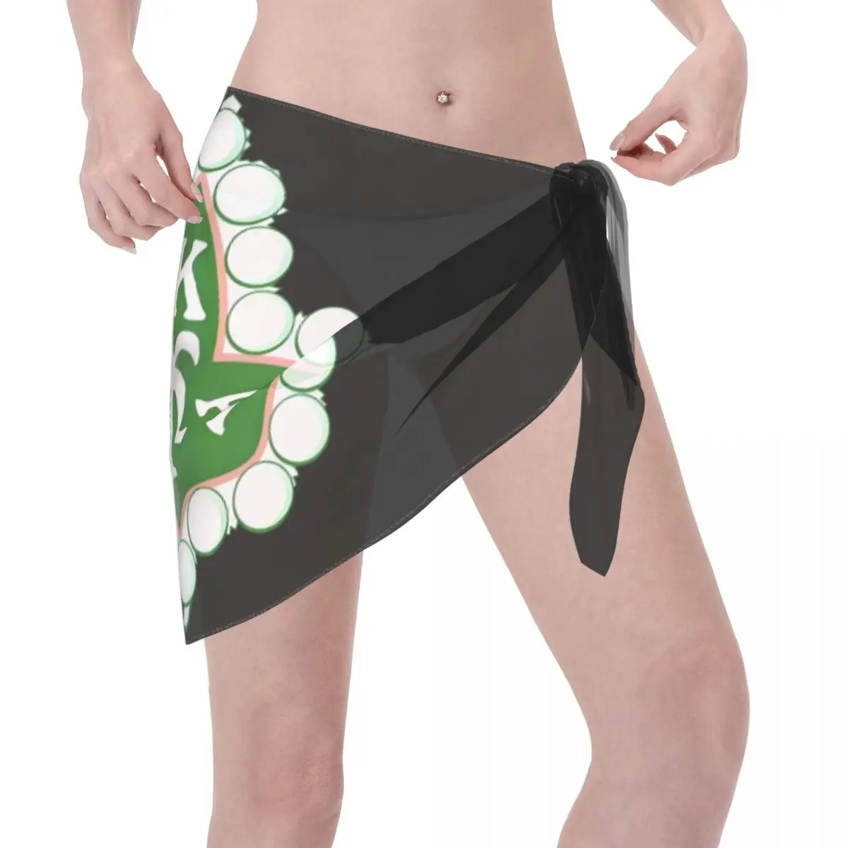 Sarongs courts AKA Sorority personnalisés, enveloppe de plage, impression 3D, vert et blanc, pour maillots de bain, robes portefeuille pour Bikini, Cover-up pour maillot de bain