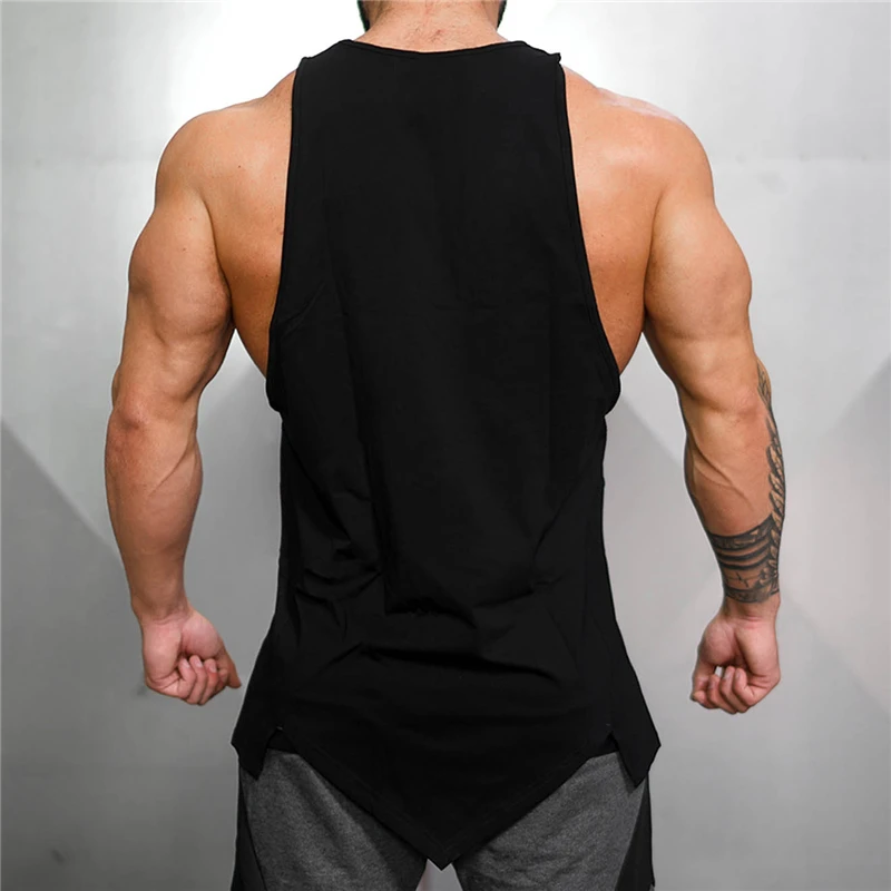 Summer Men Cotton Running Vests Sleeveless Breathable Shirts Human Skeleton Deadlift Barbell Gym Workout Jogging Tank Top Sports
