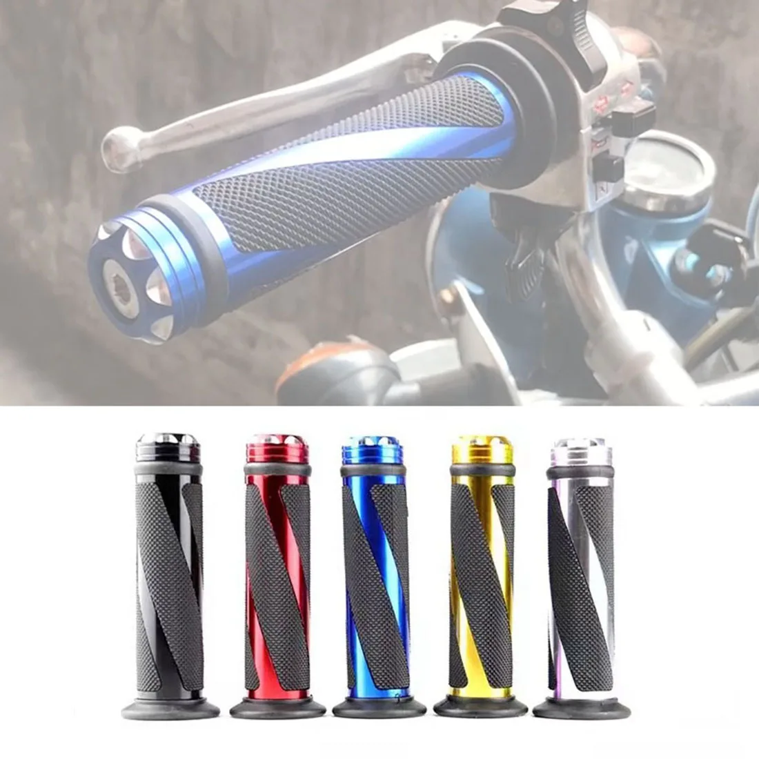 1Pair 7/8'' 22mm Motorcycle Handle Handlebar Grips Anti-Slip Hand Bar Grips For Aprilia Victory Honda Suzuki Kawasaki Yamaha BMW