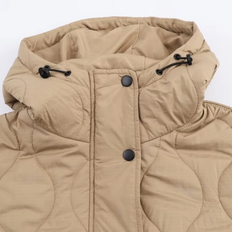 Giacca da donna lunga imbottita in cotone Colletto in piedi ispessito Cappotto invernale caldo allentato Giacca sportiva da donna Moda Top Stree