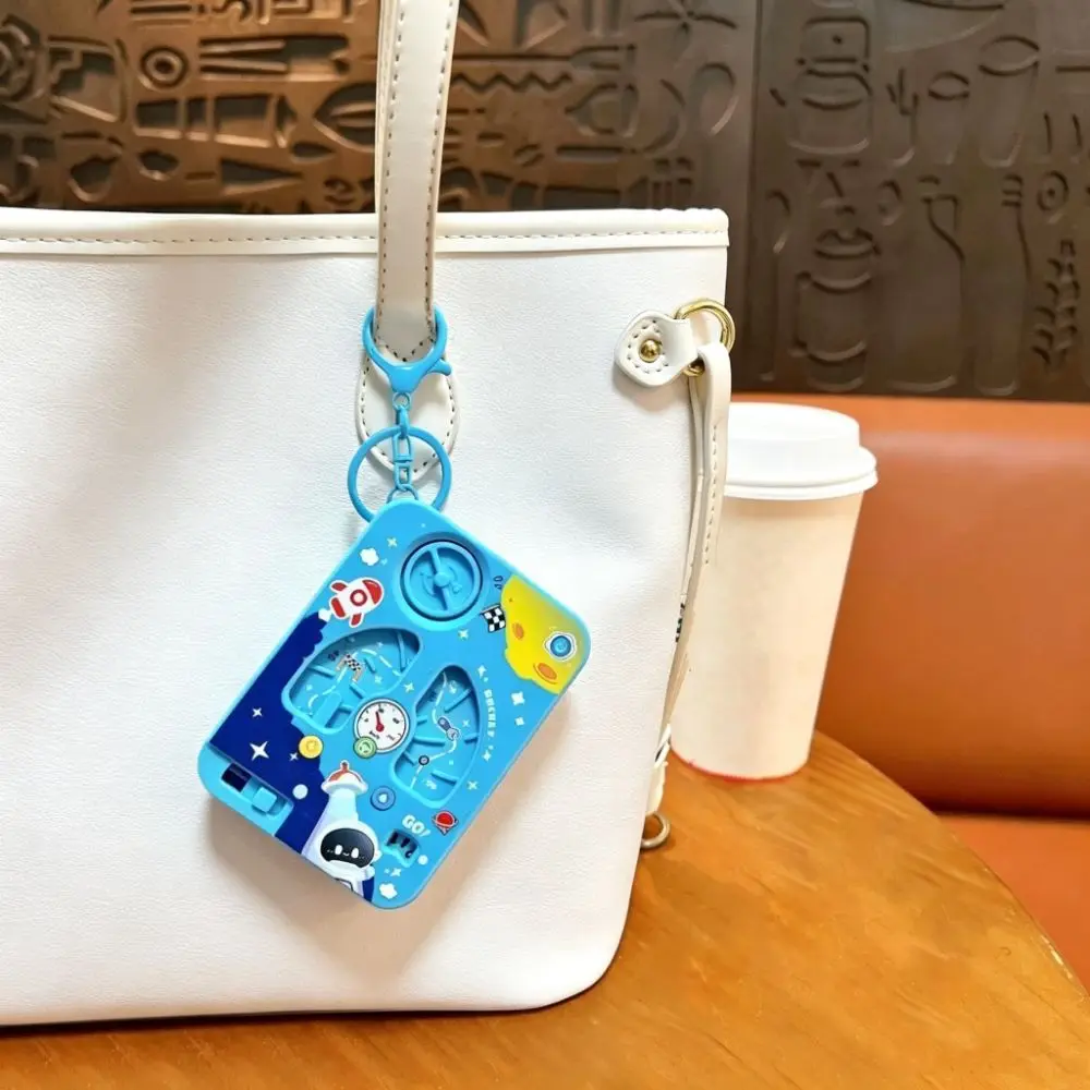 Decision Maker Game Console Keychain Entertainment Cartoon Racing Challenge Game Key Chain Funny Bag Hanging Pendant