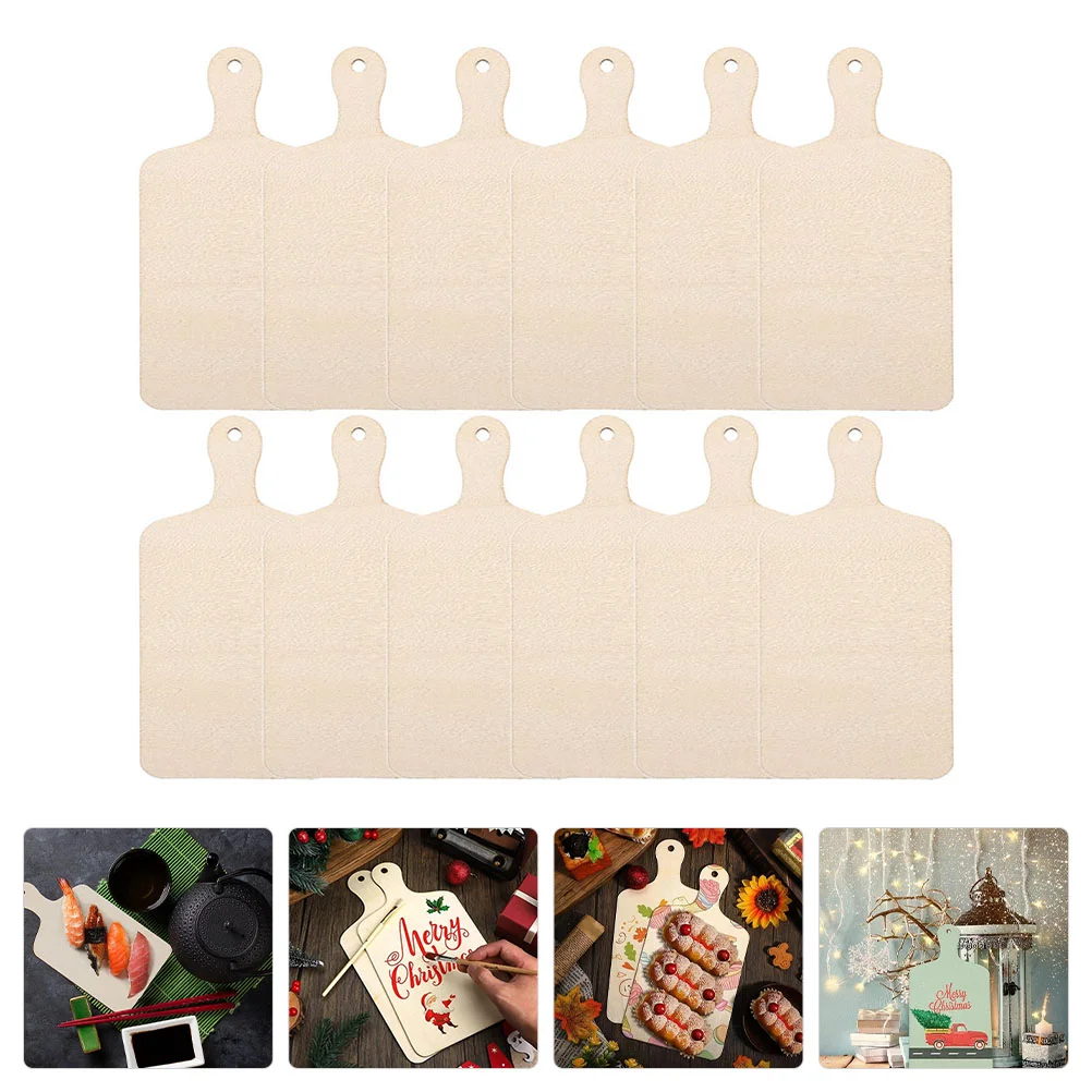 

12 Pcs Graffiti Wooden Chopping Board Piece Child Cheeseits Toy for Unfinished Children Blank Trays