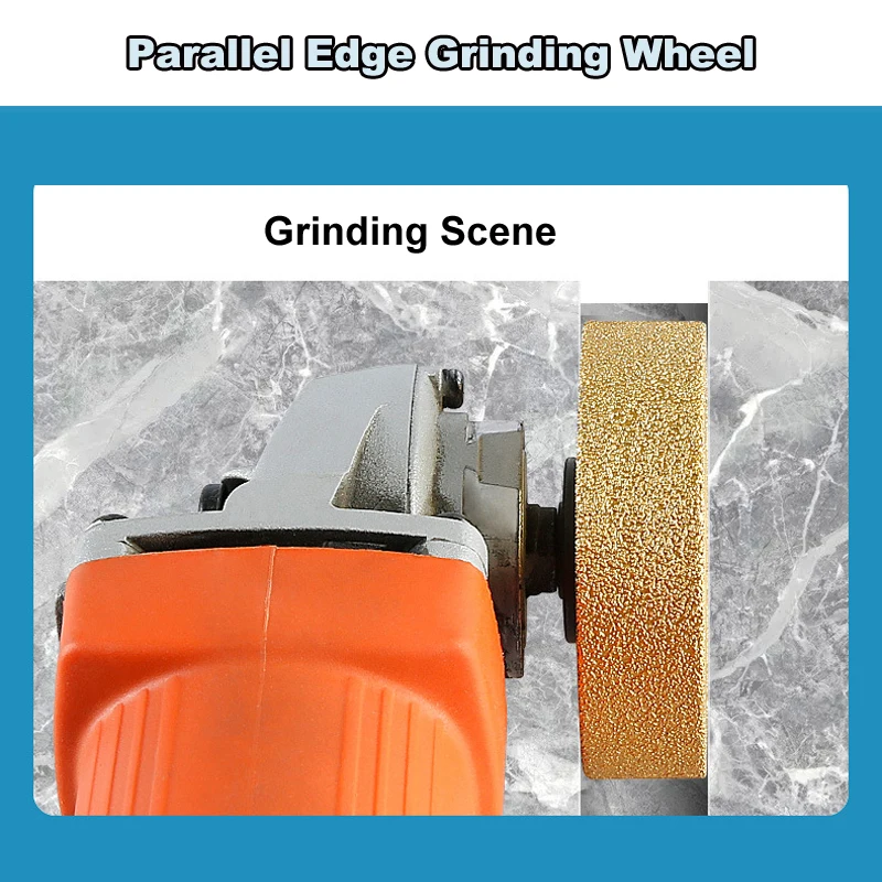 10/15/20/25/30/35/40mm Parallel Edge 3'' 75mm Dry Vacuum Brazed Diamond Grinding Wheel Demi bullnose Edging Marble Stone Granite