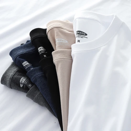 Imagen 2 del producto DUKEEN Camiseta sin mangas para hombre, Tops de algodón de verano, ropa de Fitness de Color sólido, camiseta interior deportiva blanca Unisex