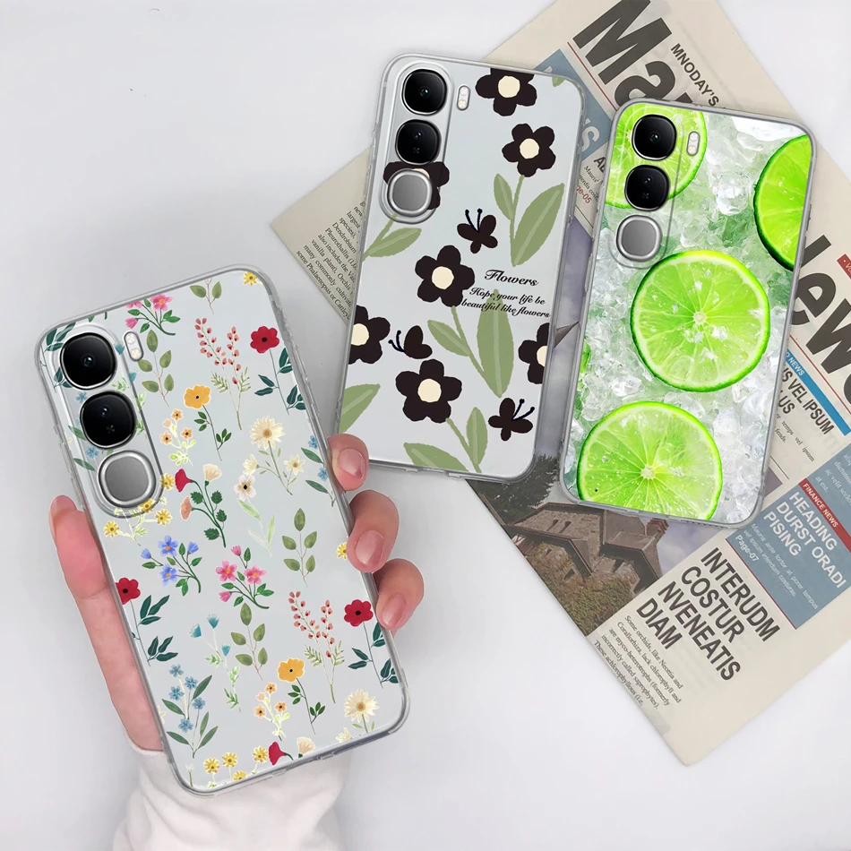 Funda transparente para Vivo V40 Lite V40SE Y200 Y300 funda trasera Simple para Vivo V 40 Lite V40 SE 80W carcasa de teléfono suave y transparente