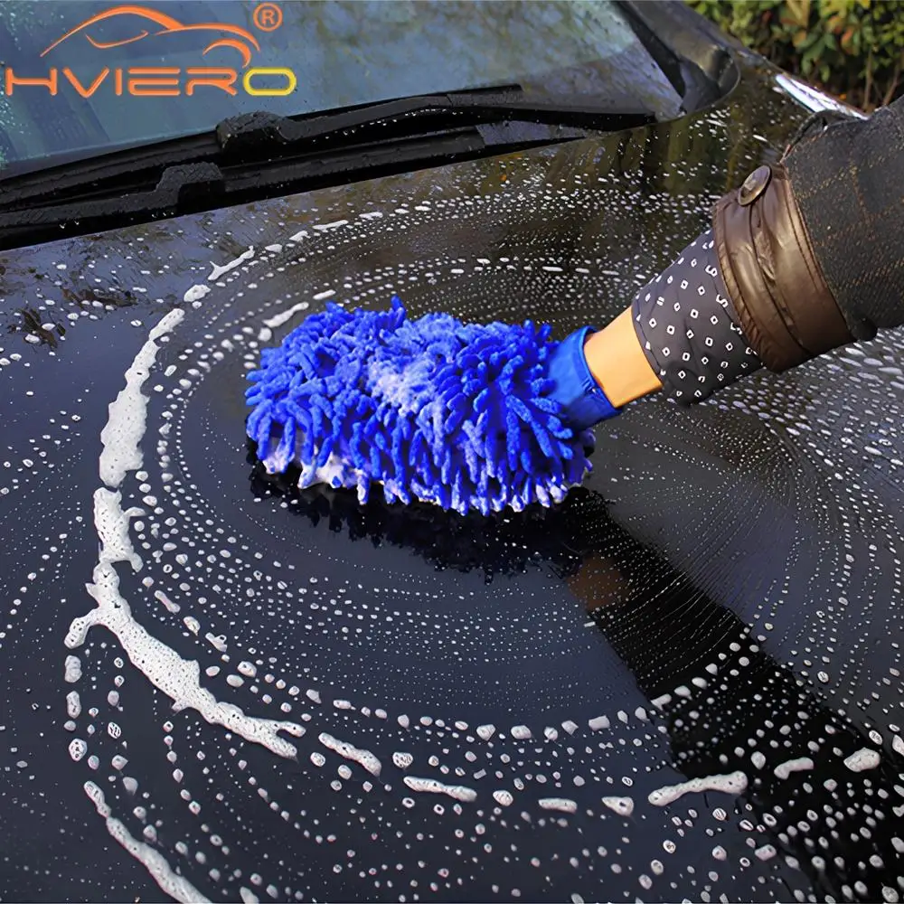 1X Chenille Coral Professional Superfiber Paint Car Modeling Motorcycle Washing Cleaning Glove Cloth Household Rag Color Random