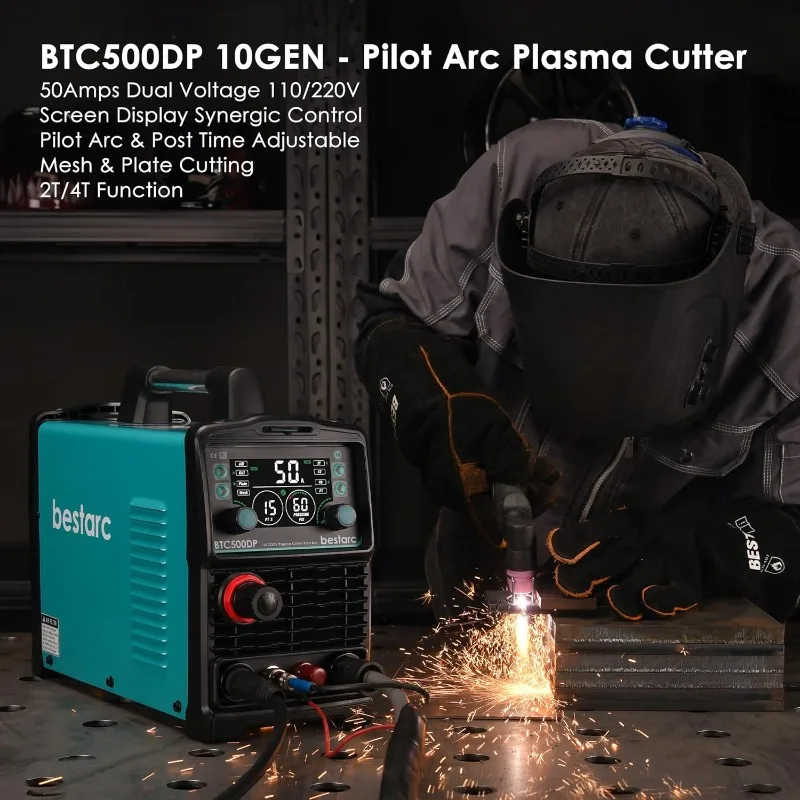 Plasma Cutter, Pilot Arc [Air Sensor Technology] 110/220V BTC500DP 10th Generation