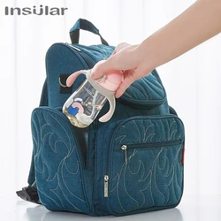 Insular Multifunctional Diaper Bag Backpack Travel Portable Large Capacity Shoulder Mommy Maternity Bags Waterproof Stylish