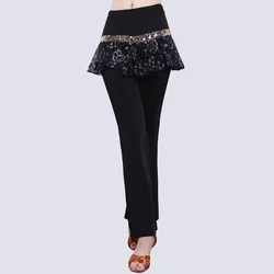 Latin Dance Costume Square Dance Costume Women Skirt Pants Women Lace Dance Pants Practice Performance Clothes Long Pants Mother