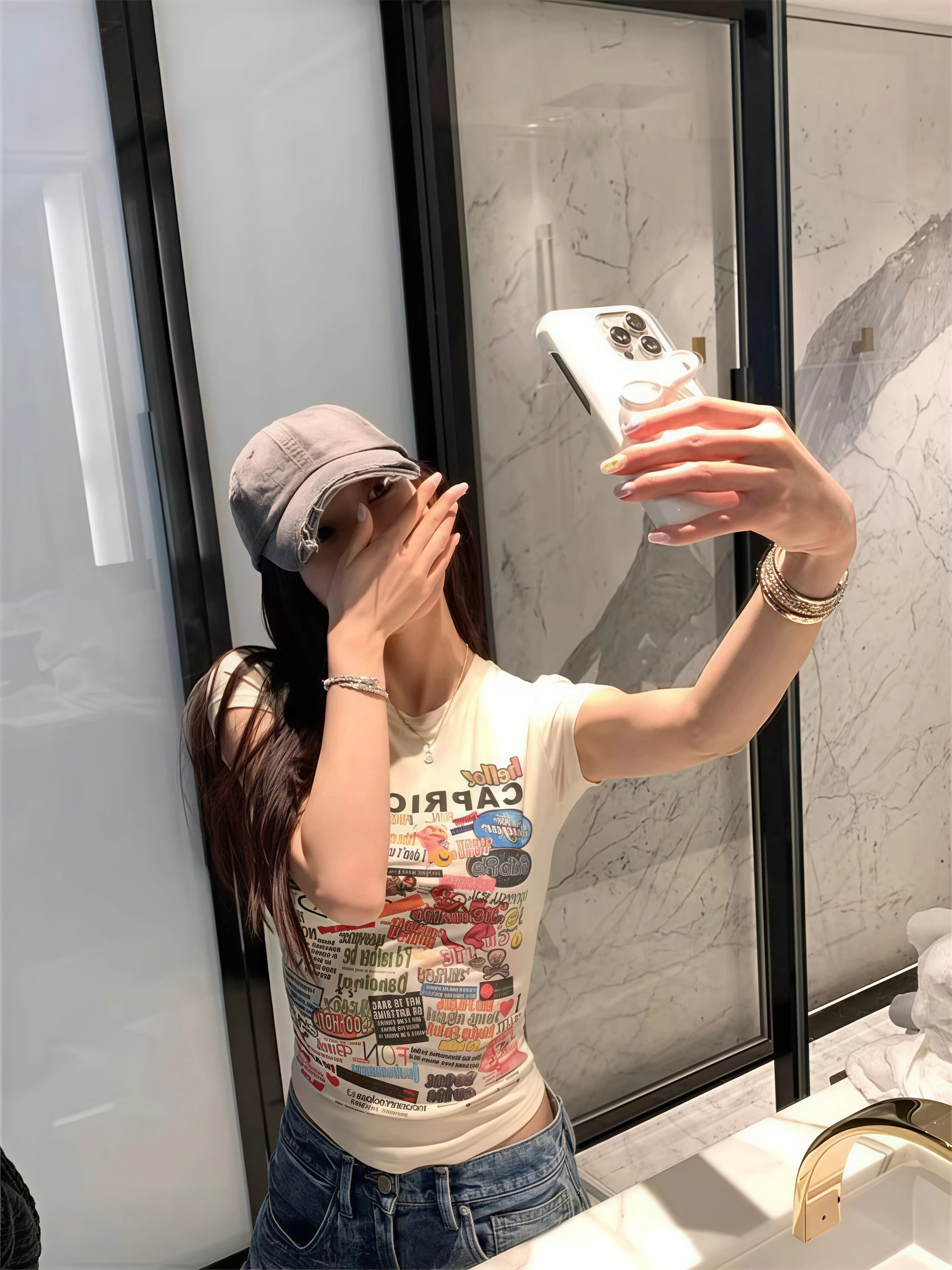 Damen Y2K Graffiti-Print T-Shirt Vintage Rundhals Slim Kurzarm Crop Top Sommer Lässig Niedlich Streetwear Damen-Oberteile – Detail 4
