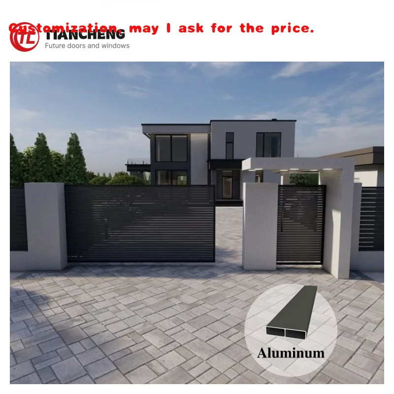 custom.Automatic Aluminum Sliding Gate - Modern Design Heavy Duty Driveway Entrance Gate with Safety System