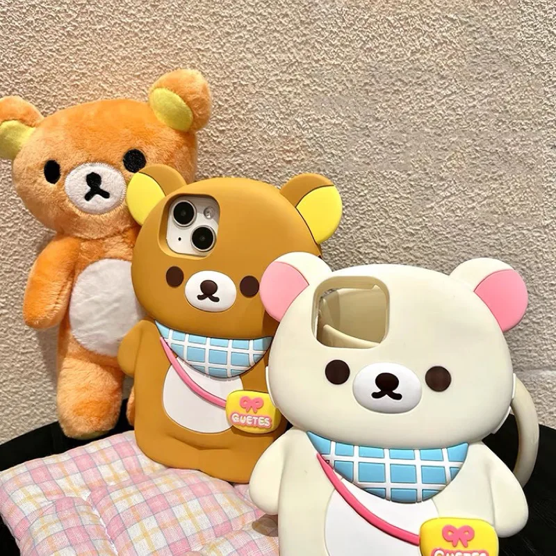 

Сумка на плечо с мультяшным 3d-рисунком и мишкой Тедди, подходит для Iphone 11, 12, 13, 14, 15 Pro Max, задняя крышка телефона, защитный чехол, мягкий чехол
