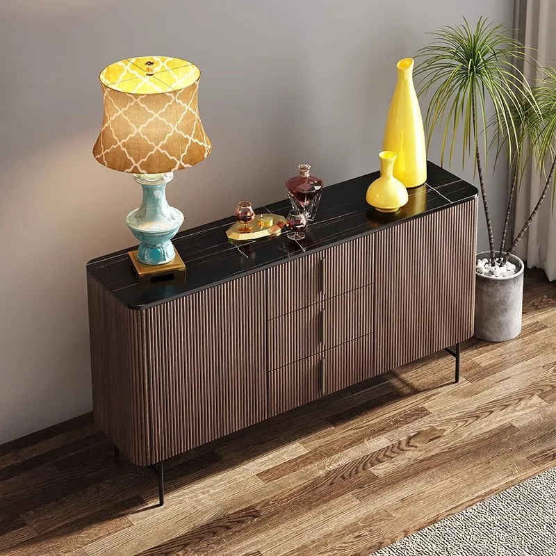 

Italian light luxury solid wood dining side cabinet, antique living room