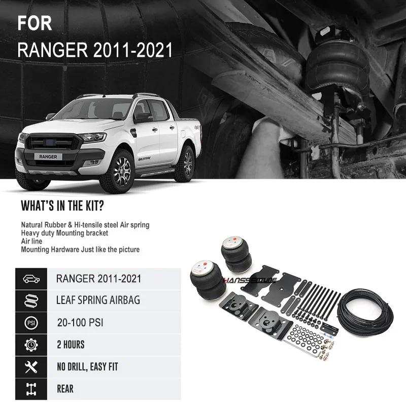 For Ranger T6 T7 2011-2021 Leaf Spring Airbag Rear Load Assisting Kits