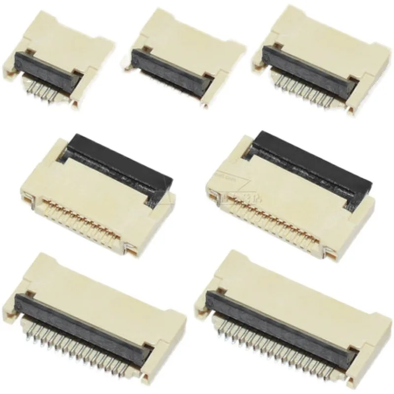10 個 0.5 ミリメートルピッチリアフリップ両面上下接点 FPC コネクタフロント挿入リアフリップ錫メッキ 6P-60P 6/8/10P