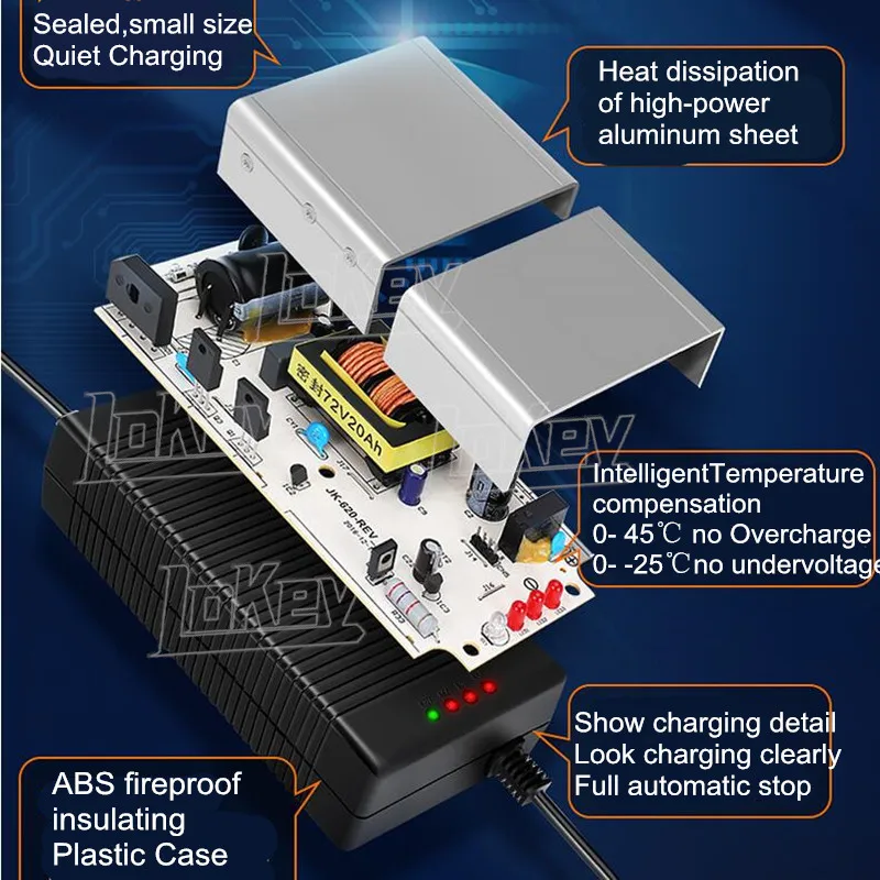 電動自転車用防水充電器,リチウム電池,60v,71.4v,17s i,71.4v,20ah,電動スクーター用
