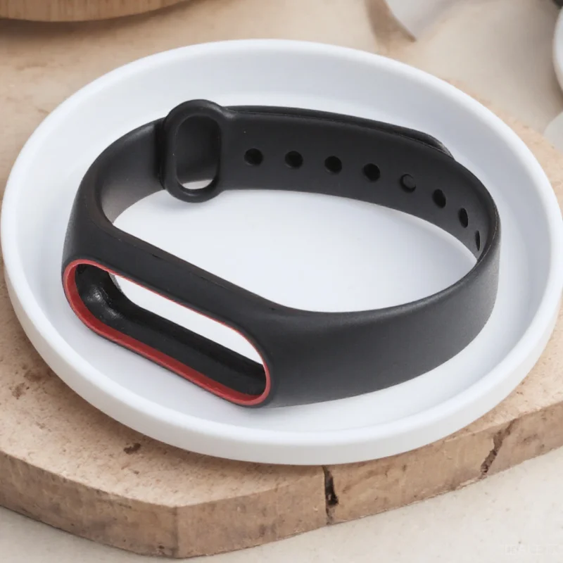 

Double Color Adjustable Tpu Wristband for 2 Replacement Strap Silicone Smart Bracelet Black Red Durable Accessories
