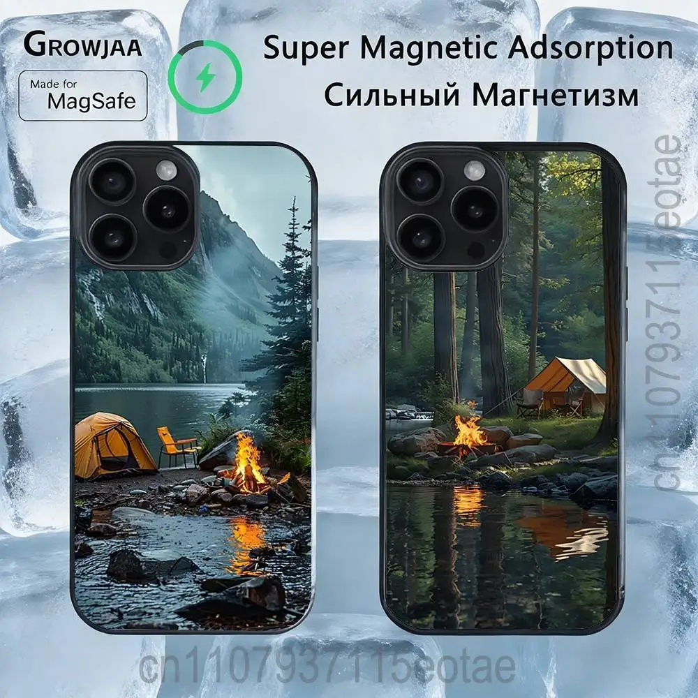 

Nature Mountain Outdoor Camping Magnetic Case: Compatible with IPhone 17,16,15,14,13,12,11,Pro,Max,Plus,Mini,SE4,E