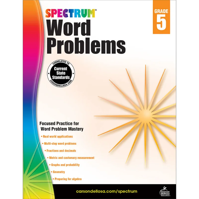 Spectrum Word Problems Grade 5 Carson Dellosa Education Carson Dellosa Education 9781624427312 Book