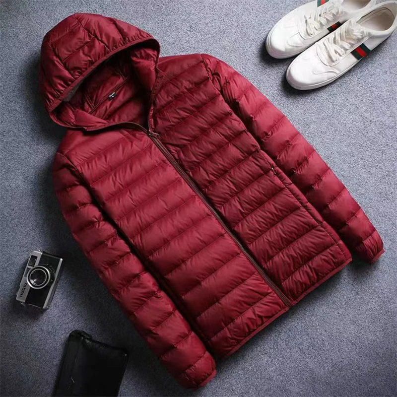 Casual Down Jacket Men Autumn Winter Lightweight Jacket Coats Warm Tops Hooded Down Jackets Male Outerwear