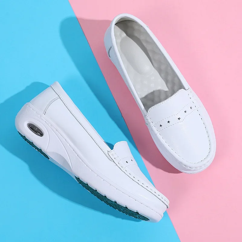 Women Shoes Simple and Fashionable Small White Shoes Spring and Autumn New Style Nurses Single  Thick Soled Shoes for Women