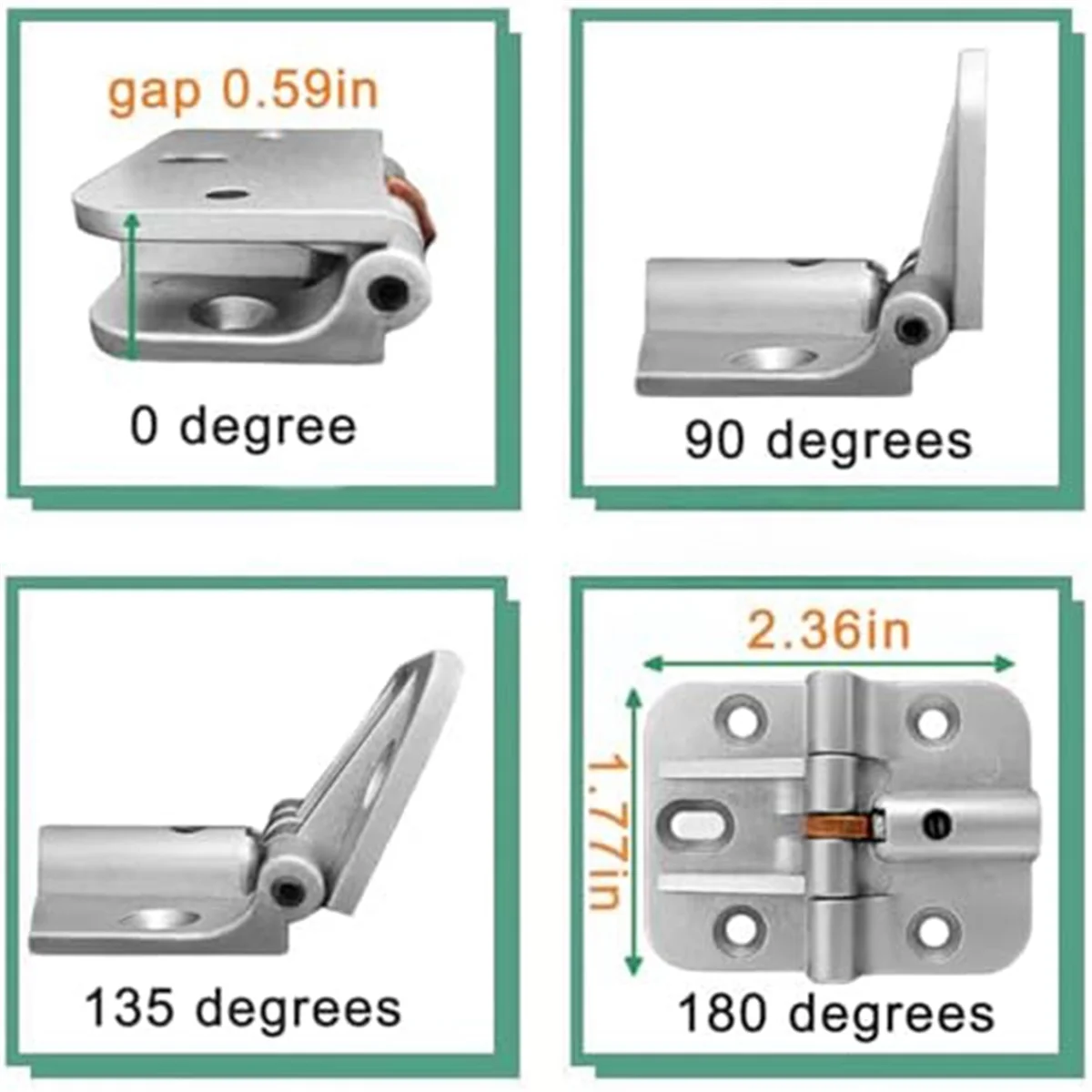 Adjustable 180 Degree Hinge, Locking Hinge Folding Hinge, Adjustable Door Hinge, Leaf Table Hinge, 4PCS