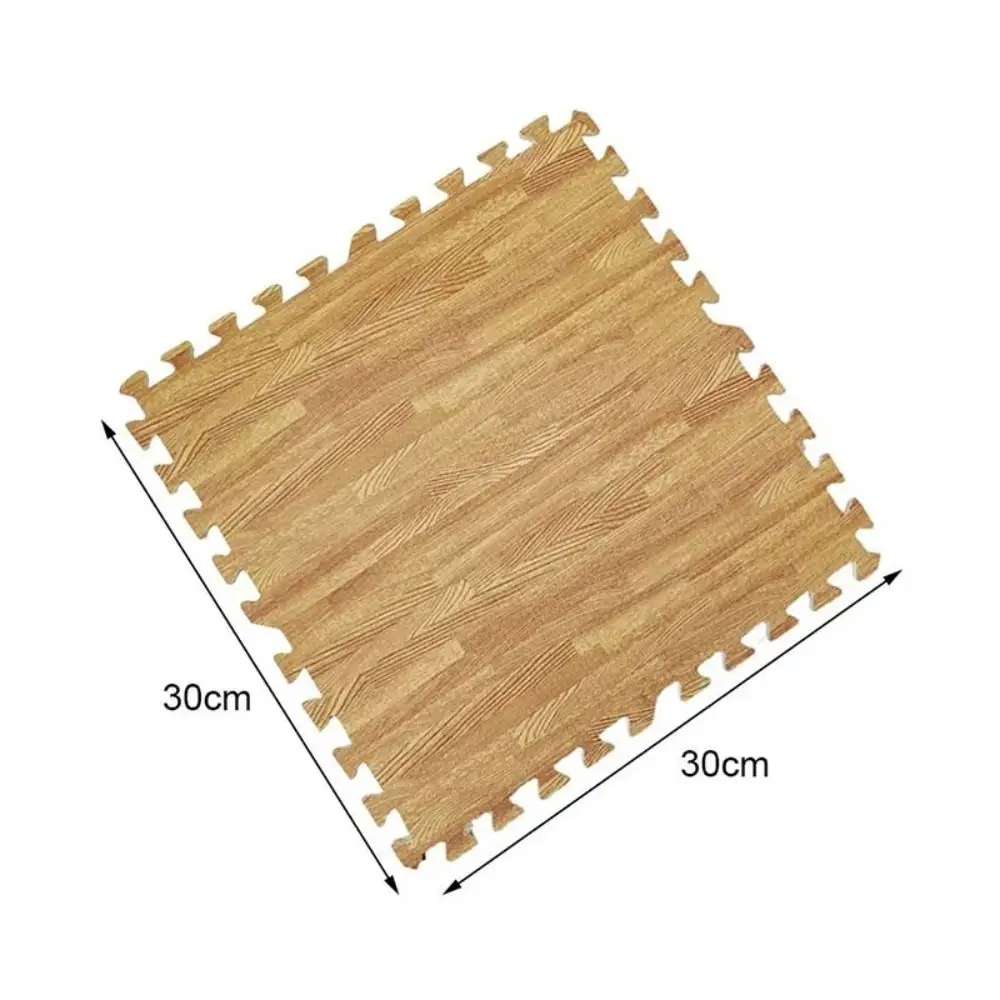 4 Pcs EVA Foam Waterproof Wood Grain Puzzle Mat Soft Thicken Splicing Bedroom Modern Floor Rug Living Room Crawling Carpet