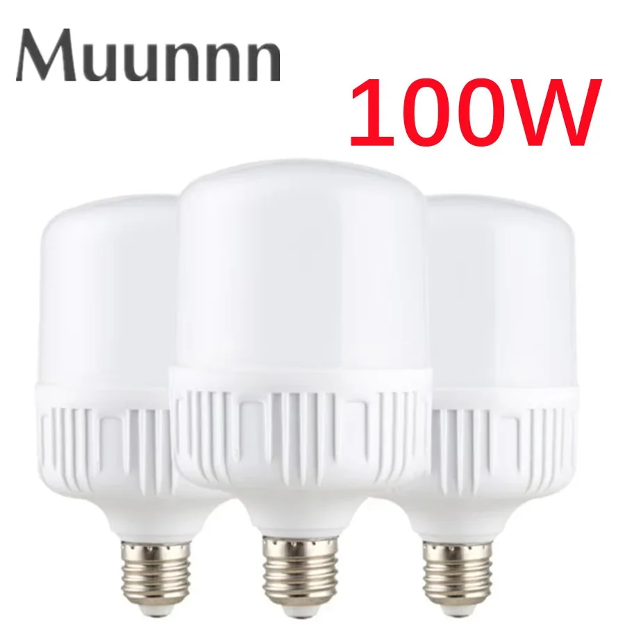 Luz LED E27 con boca de tornillo, 220V, 100W, no parpadeante, luz blanca de alto brillo, protección ocular, bombilla de alta disipación de calor