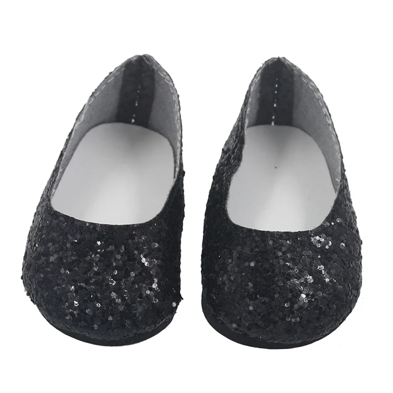 7 cm nieuwe mode baby pailletten pop schoenen handleiding canvas schoenen voor 43 cm poppen baby pasgeboren en 18 inch Amerikaanse poppen meisje cadeau