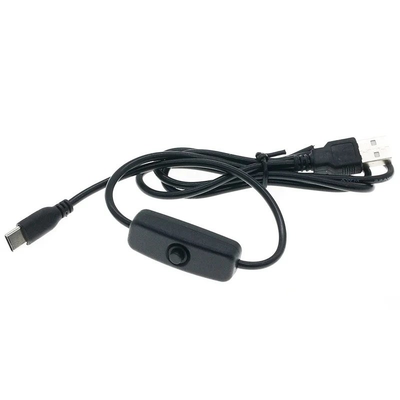 Universal USB Type C 5V 3A Charging Cable For Raspberry Pi 4 Power Cable With ON/OFF Switch For RPI 4 Model B RPI 4B Compute