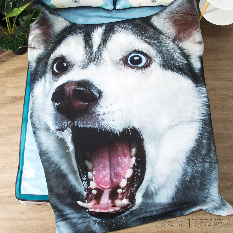 1pcs Cute Animals Pet Dogs Husky Shar-pei Thin Blanket Air Conditioning Comforter for Kids Adult Throw Anime Bedding
