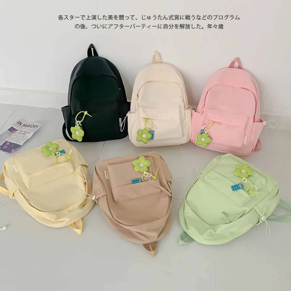New Embroidered Name Outdoor Travel Backpack, Personalized Solid Color Nylon Backpack,Custom Name Large Capacity Campus Backpack