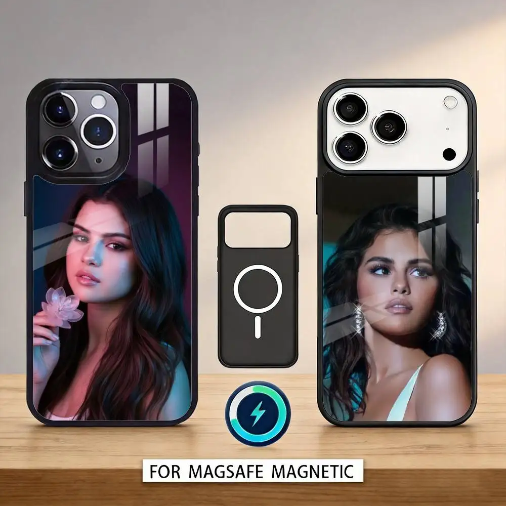 

Singer S-Selena G-Gomez Phone Case Magnetic For iPhone17 16 15 14 13 12 Pro Max For Magsafe Wireless Charging Cover