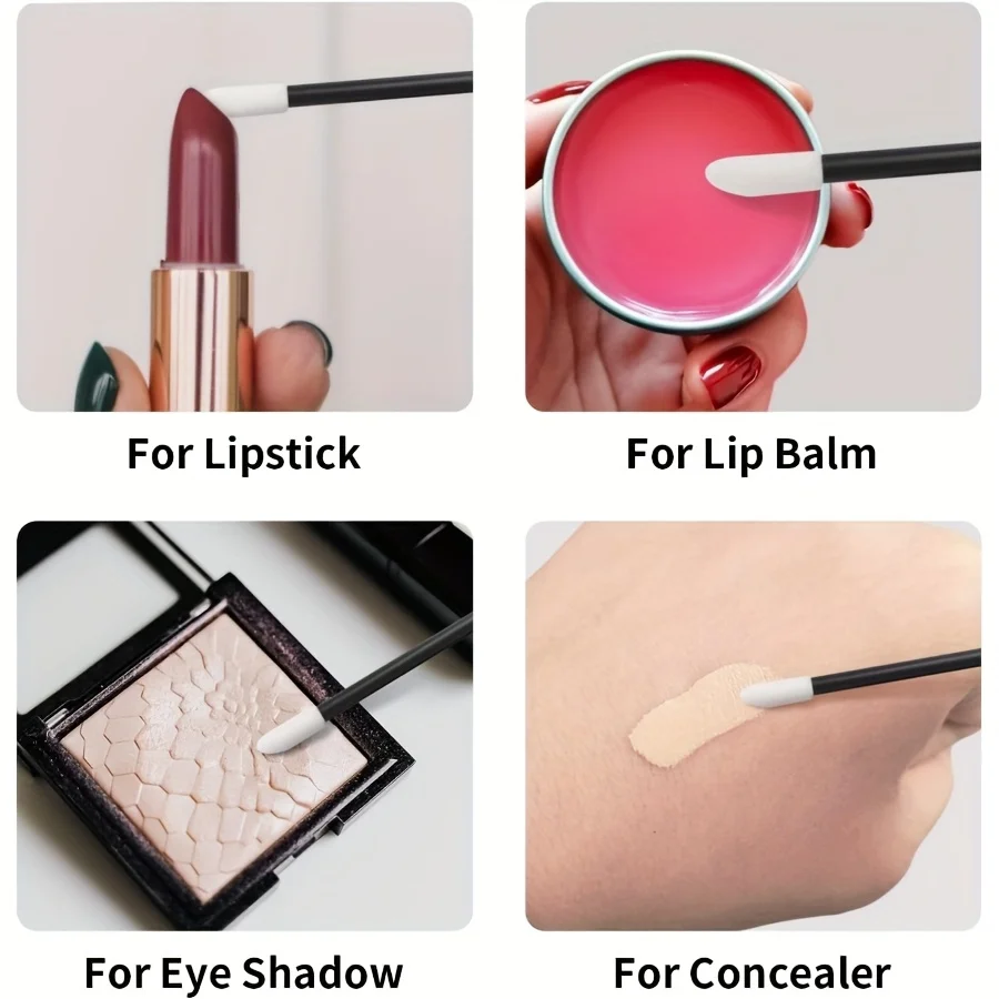 500本使い捨てリップブラシ - ラテックスフリーのリップスティックアプリケーター、精密チップ付き、サロン＆家庭用リップグロスワンド