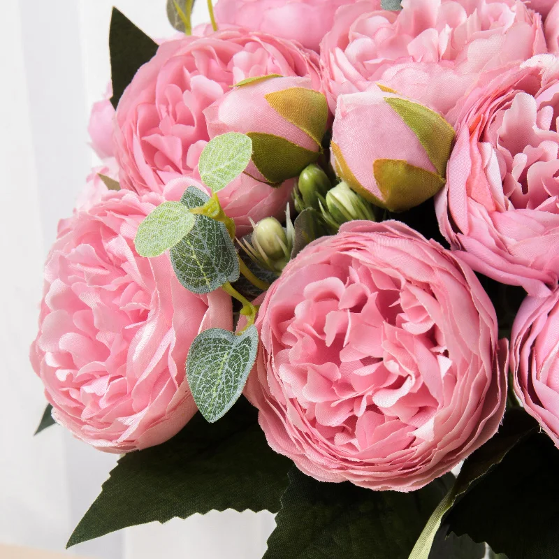 30 سنتيمتر الزهور الاصطناعية الحرير الفاوانيا عالية الجودة العروس باقة الزفاف المنزل حفلة غرفة الجدول الديكور DIY بها بنفسك هدية اكسسوارات #6