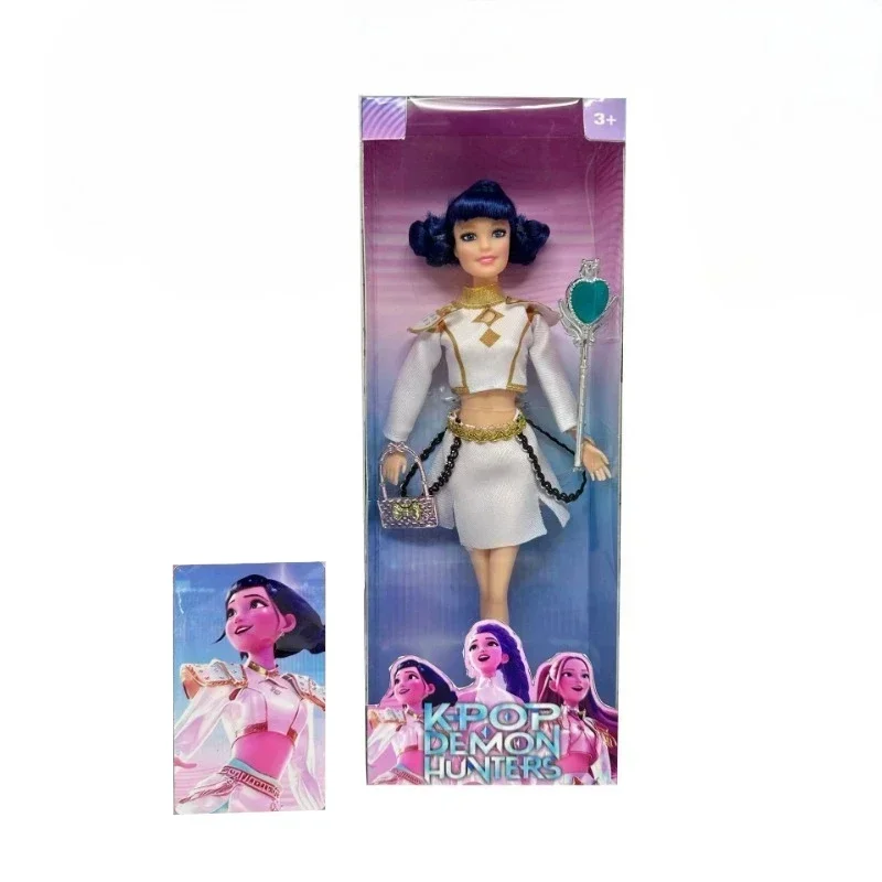 NEU K Pop Demon Hunters Actionfigur Spielzeug Weißer Anzug Rumi Mira Zoey mit Themenlied mit bunten Lichtern für Mädchen Weihnachtsgeschenk
