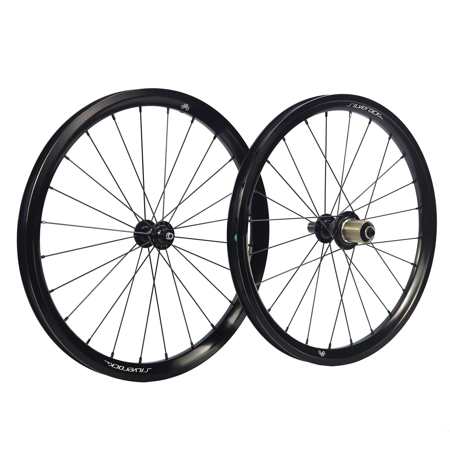 SILVEROCK XM-25 Alloy Rim Brake Wheels 20in 406 Flat Rim Hand Build for Folding Bike Gravel Kids Minivelo Tubeless Ready Wheels