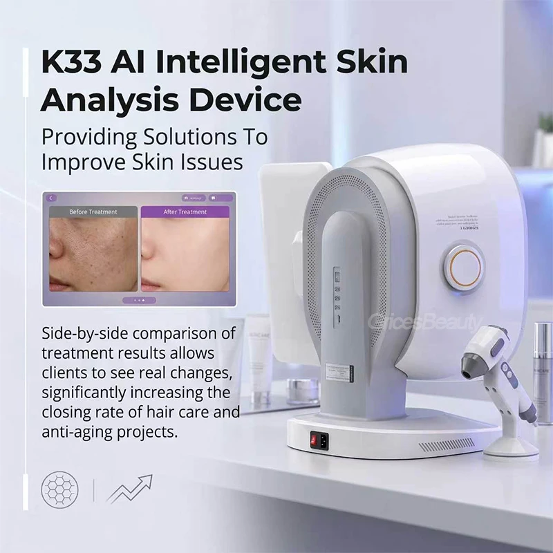 K33 Professional Facial Aesthetics Equipment 15.6 Inch Screen 3D Skin Analyzer AI Intelligent Image Instrument Detector