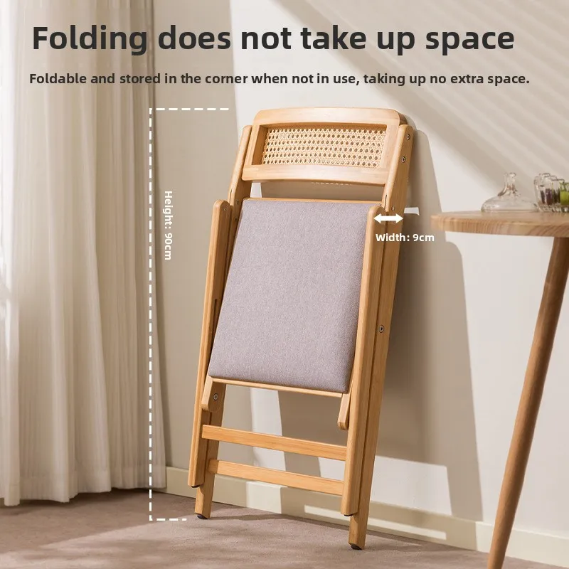 

Multifunctional breathable and durable installation-free folding dining chair computer breathable chair rattan chair