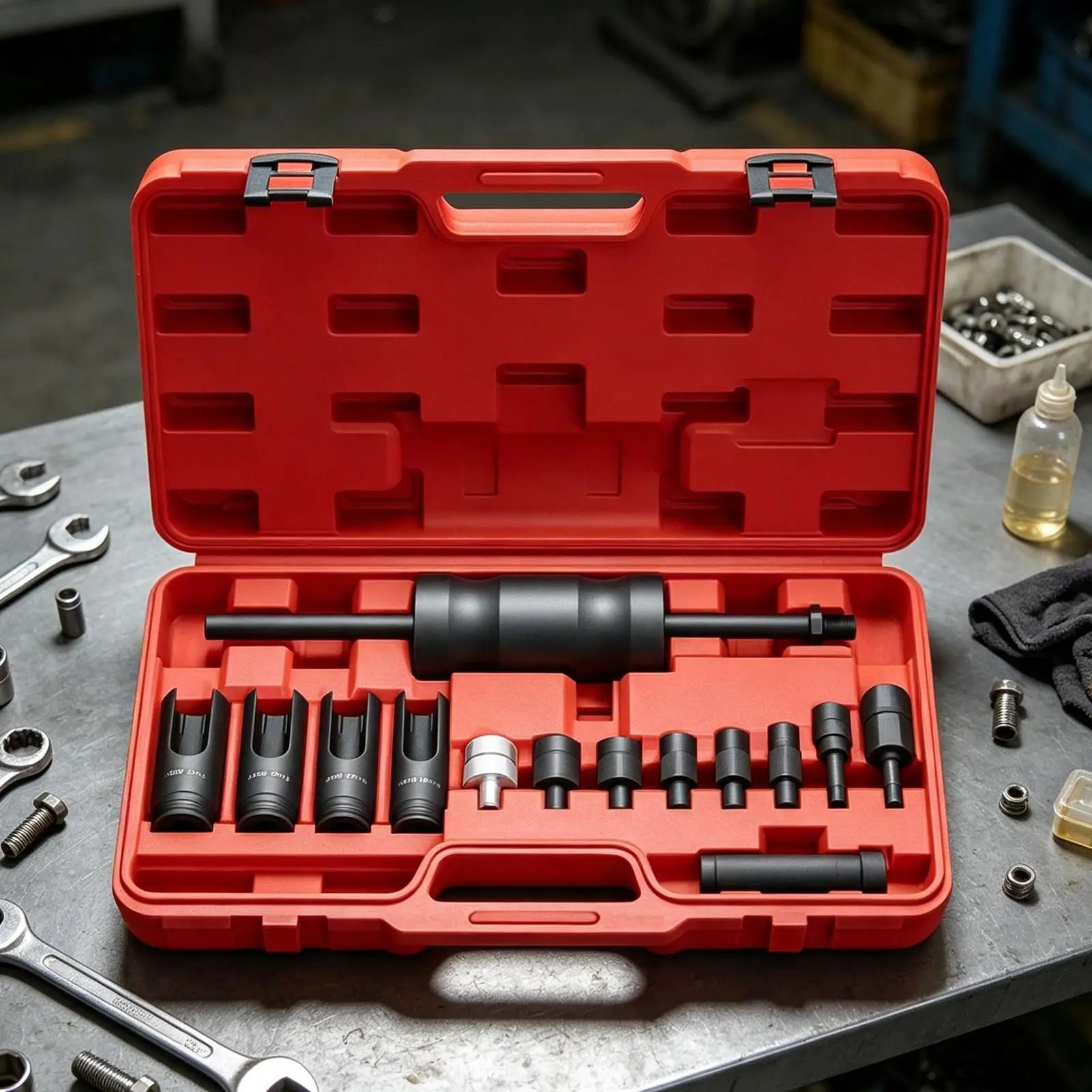 Injector Puller Car Engine Extractor Disassembly Repair Tool Kit For Automotive Sedan Truck Mechanics Technicians Home Garage