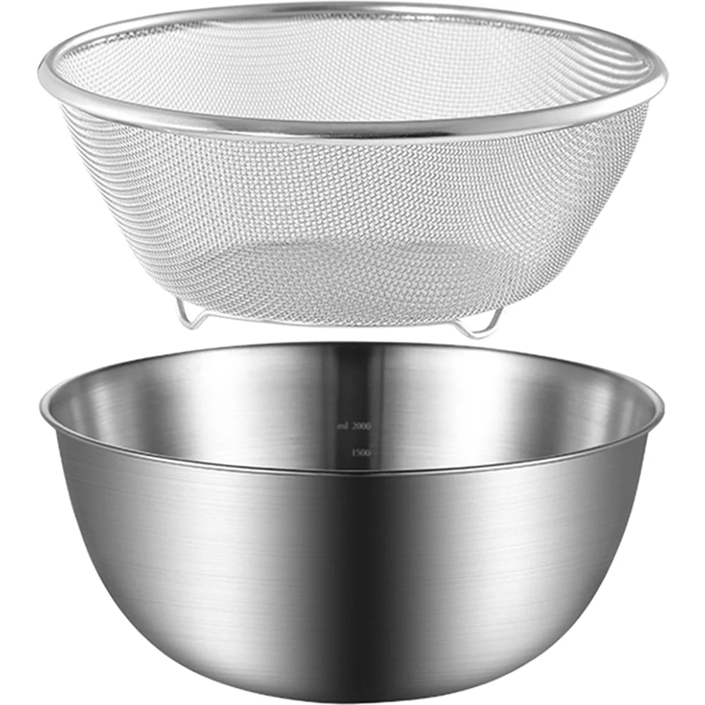

Stainless Steel Drain Basket Kitchen Strainer Fine Mesh Clean Multi-use Rice Wire
