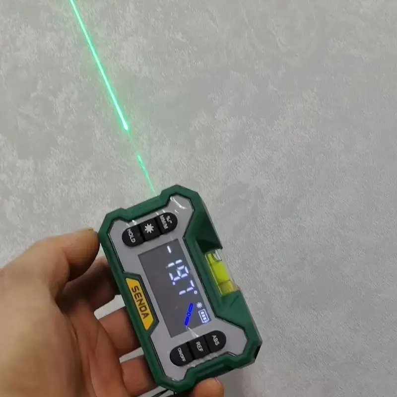 Laser Digital Inclinometer Double Side Strong Magnet Cross Laser Marking Incline Box High Precision Electronic Level Measuring