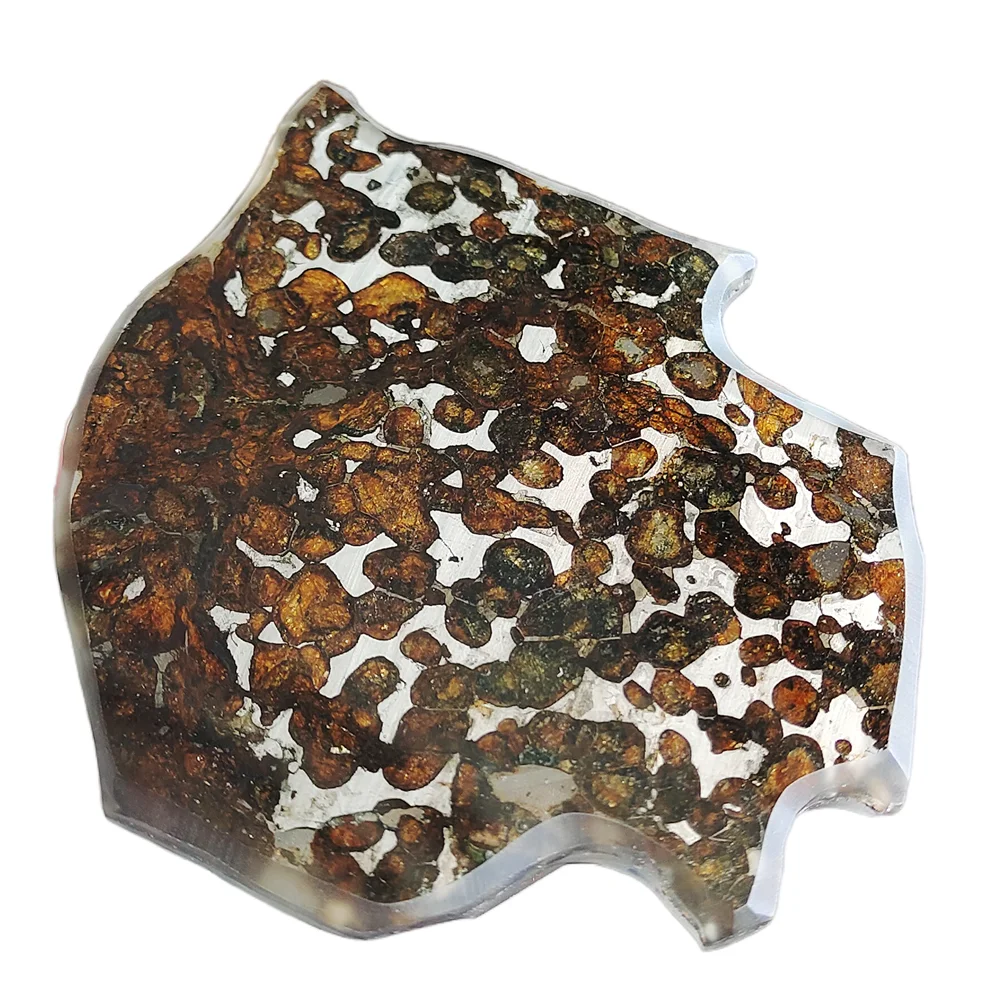 

68.8g SERICHO Pallasite Olive Meteorite Slices Natural Meteorite Material Sliced Collection - From Kenya - QA209