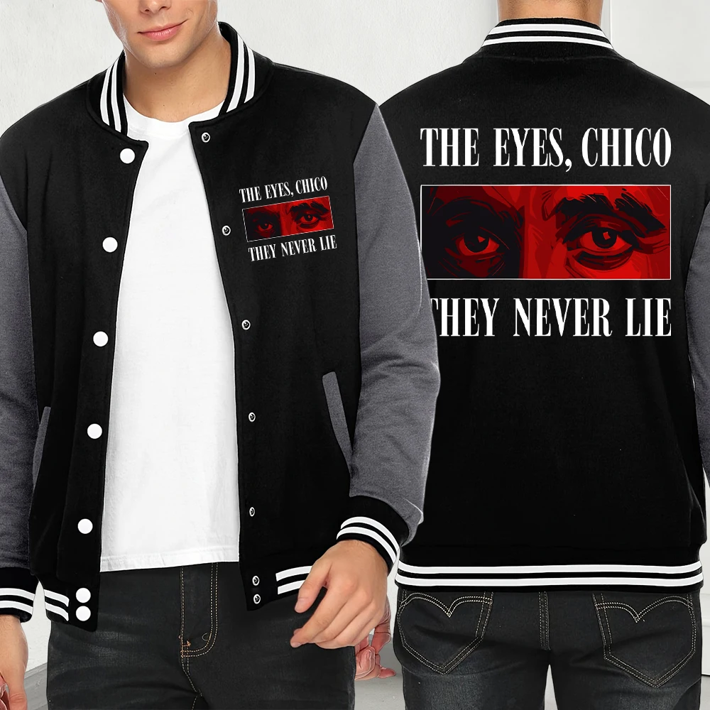 

Очки Чико Они никогда не лежать с принтом, осенние мужские куртки, креативная карманная одежда, свободный бейсбольный трикотаж, модная уличная одежда в стиле хип-хоп