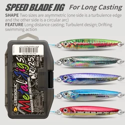 LUREHOLIC 7g 10g 15g 20g 25g 3D Printed Metal Jig 5Pcs Combo for Lure Fishing Speed Blade Long Casting with BKK Hooks