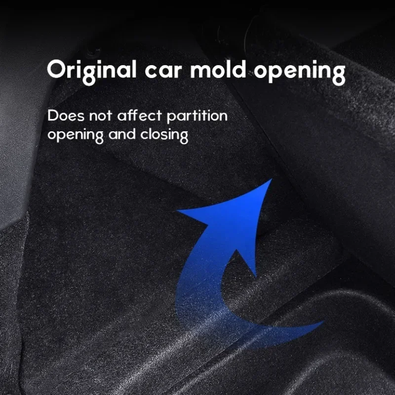 2024 for Tesla Model Y Berlin Rear Trunk Lids Side Storage Box Organizer Baffle Flannel Suede Flocked Caps Cover Car Accessories